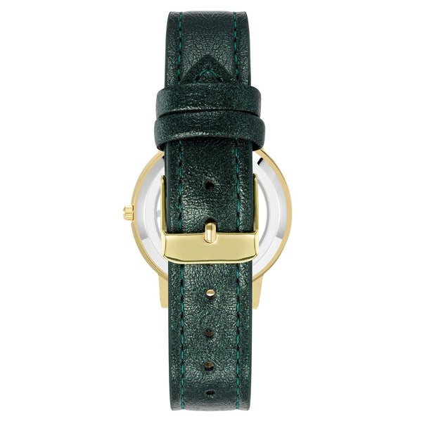 JUICY COUTURE  Montre pour Femme - Dorée avec Bracelet Vert et Couronne Stylisée