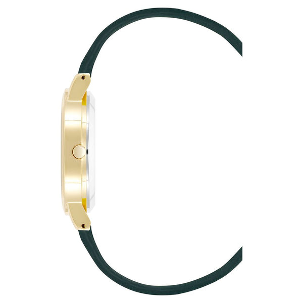 JUICY COUTURE  Montre pour Femme - Dorée avec Bracelet Vert et Couronne Stylisée