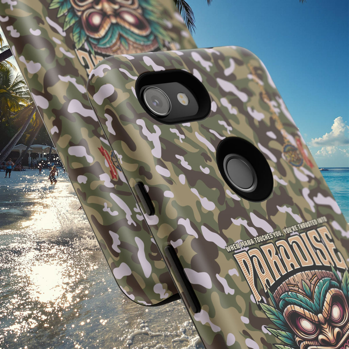 Tahaa – Coque Antichoc Premium « Tiki Féroce » | Design Tribal & Protection Maximale