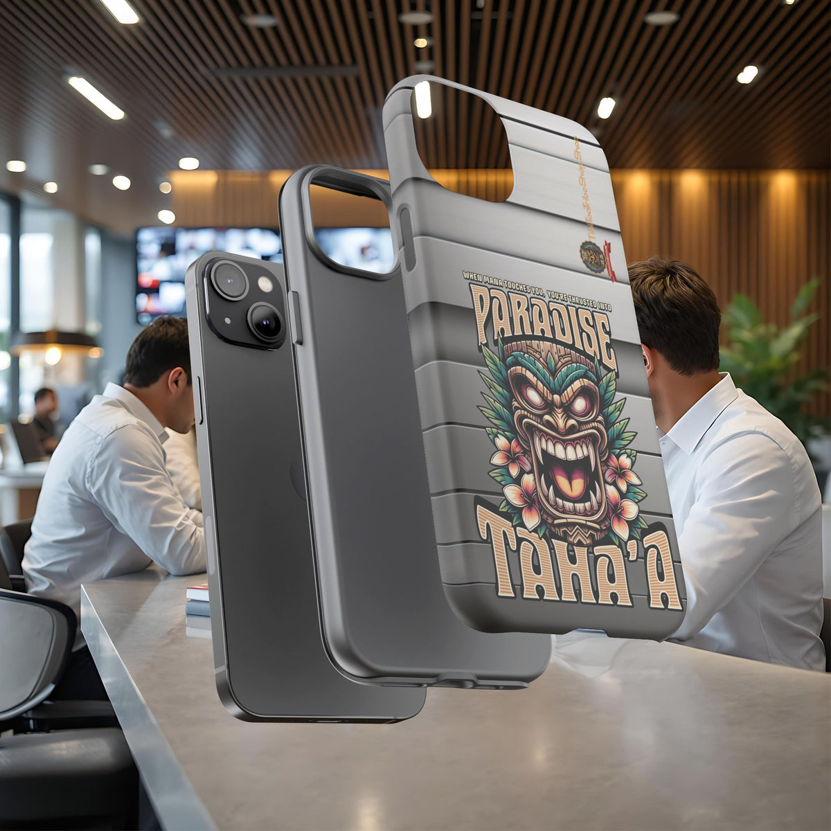 Tahaa – Coque Antichoc Premium « Tiki Féroce » | Design Tribal & Protection Maximale