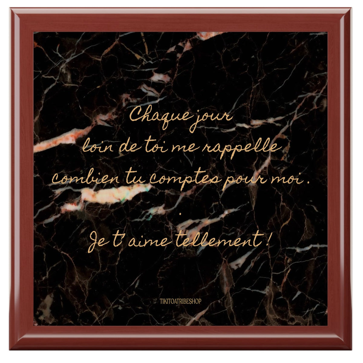 Coffret à Bijoux en bois noble avec carreaux céramique