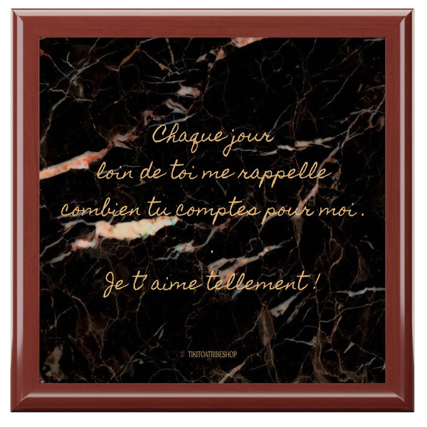 Coffret à Bijoux en bois noble avec carreaux céramique