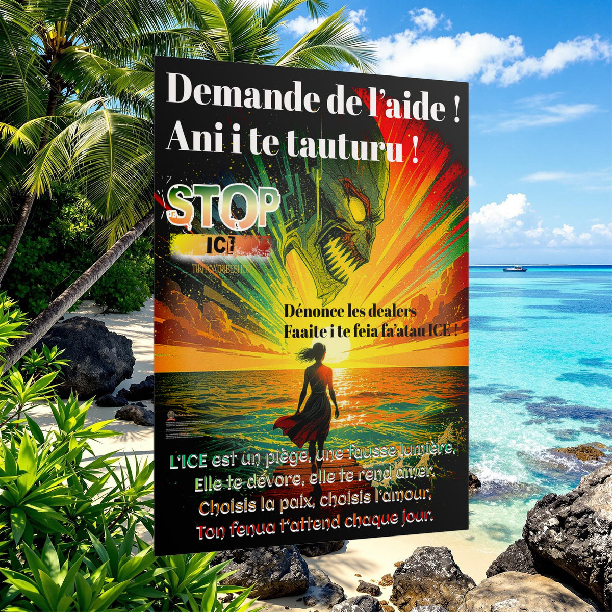 Posters Anti-ICE Polynésie – Affiches de Sensibilisation Contre la Drogue “Paruru i te ora – Brisons les chaînes de l’ICE”