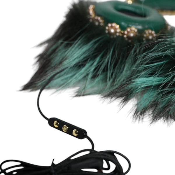 DOLCE &amp; GABBANA: D&amp;G Forest Green &amp; Crystal Headphones – Luxury Sound
