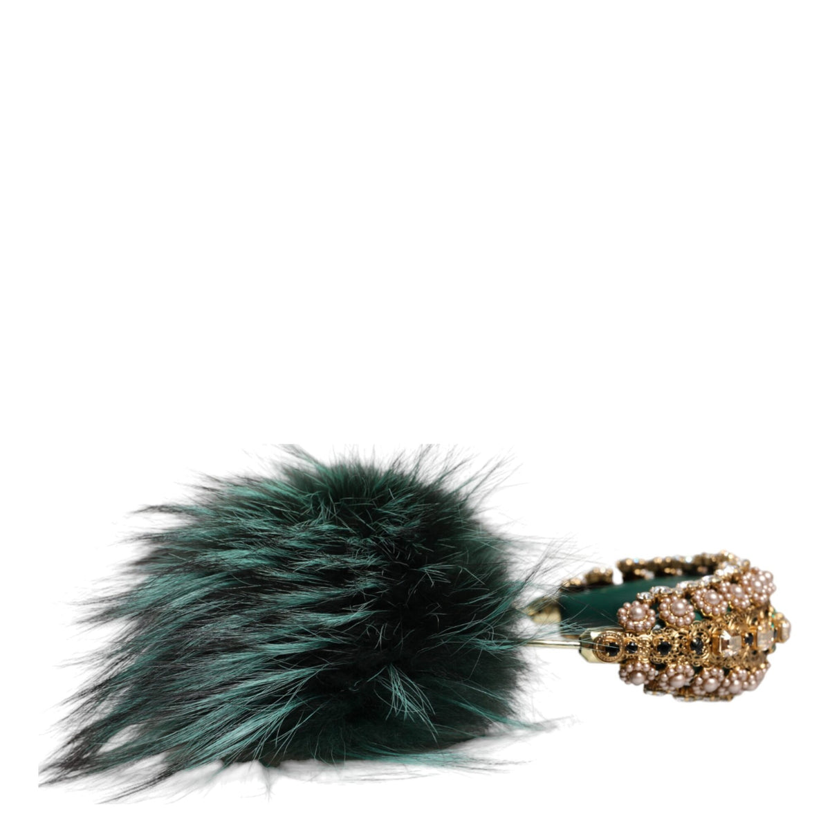 DOLCE & GABBANA : Écouteurs D&G Vert Forêt & Cristaux – Son de Luxe