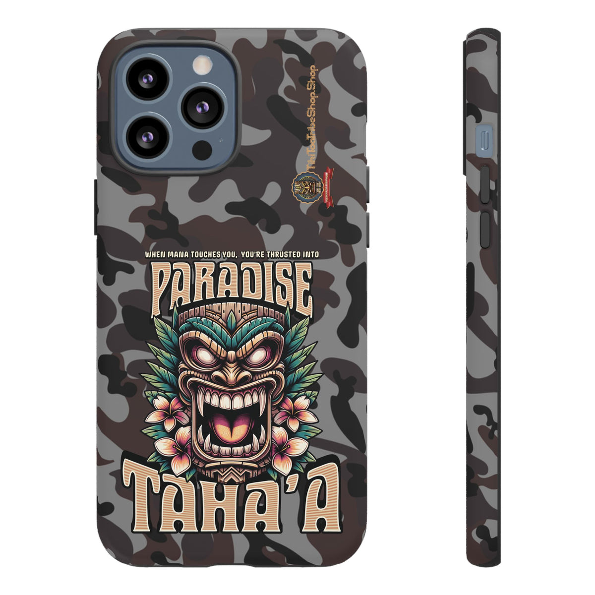 Tahaa – Coque Antichoc Premium « Tiki Féroce » | Design Tribal & Protection Maximale