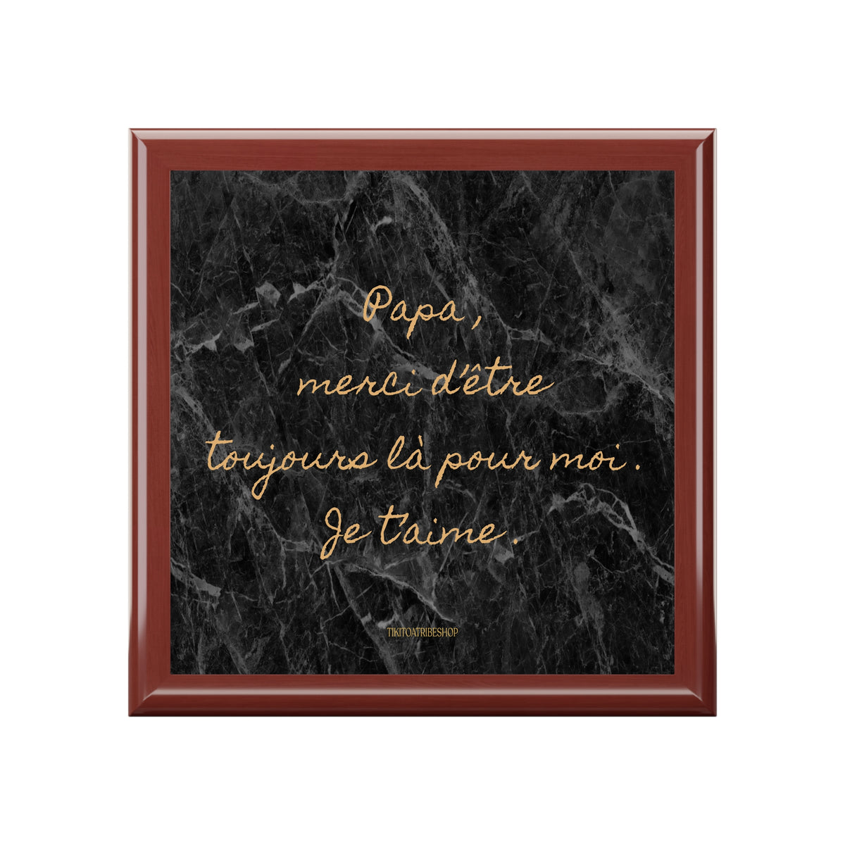 Coffret à Bijoux en bois noble avec carreaux céramique