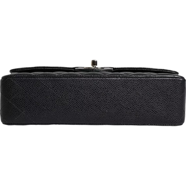 CHANEL - Vintage Black Silver Quilted Leather Handbag - Collector's Item