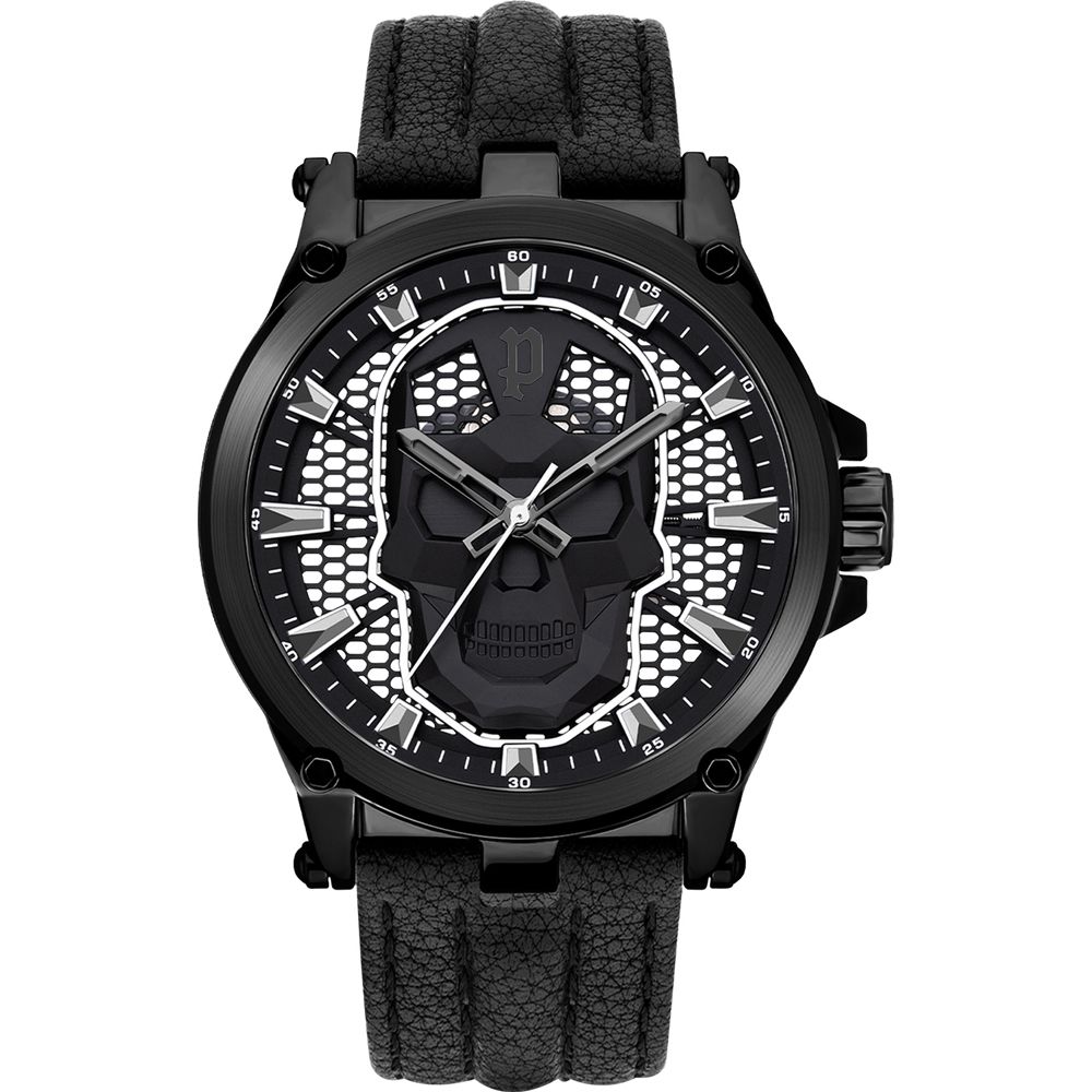 POLICE Montre Tête de Mort Noire Audacieuse