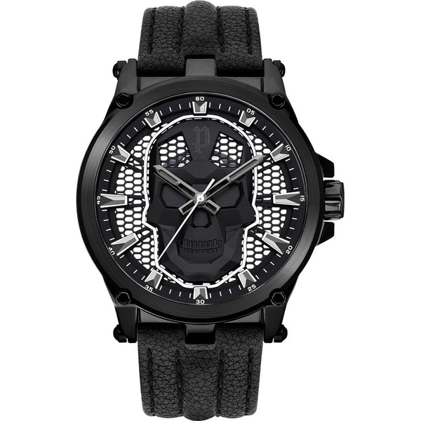 POLICE Montre Tête de Mort Noire Audacieuse