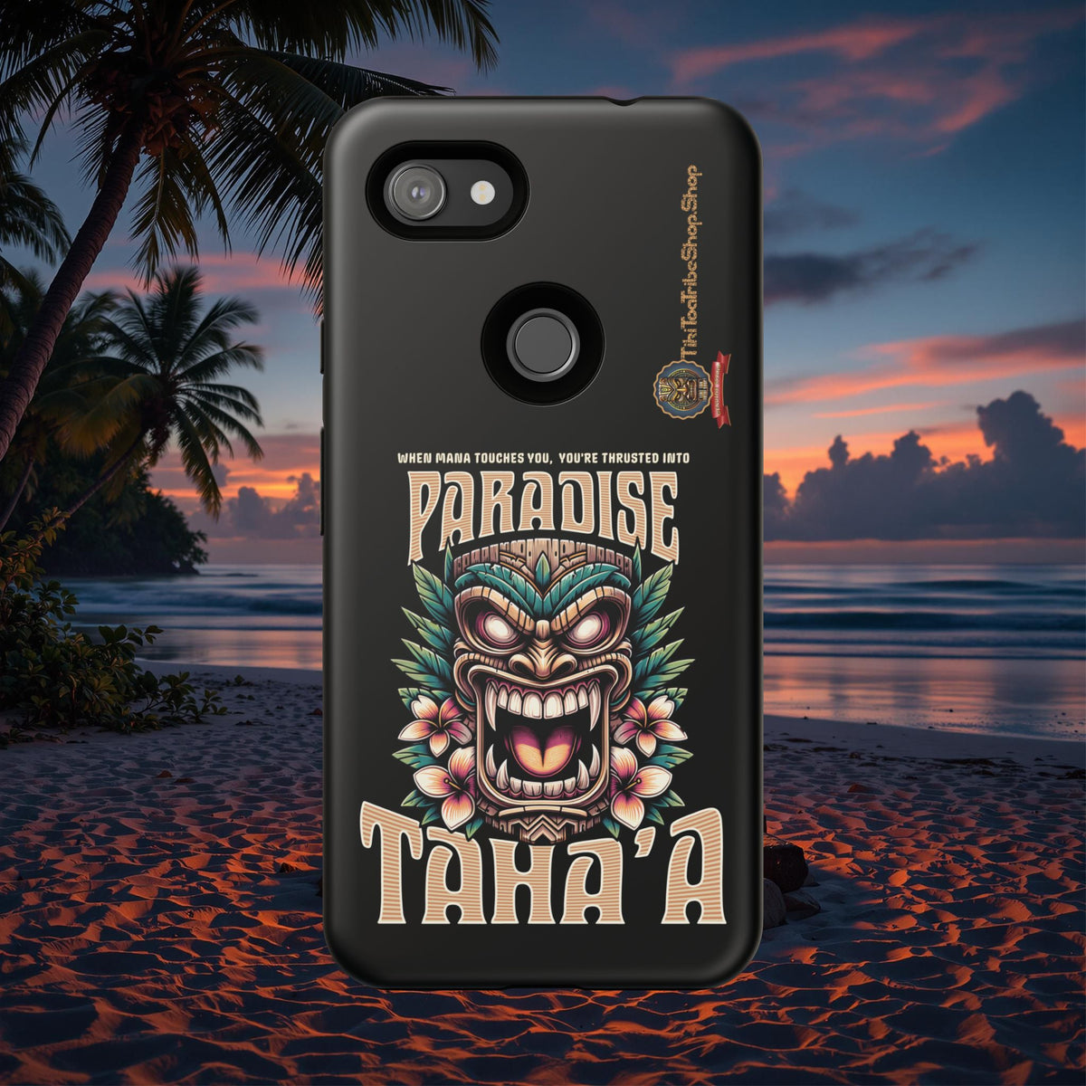 Tahaa – Coque Antichoc Premium « Tiki Féroce » | Design Tribal & Protection Maximale