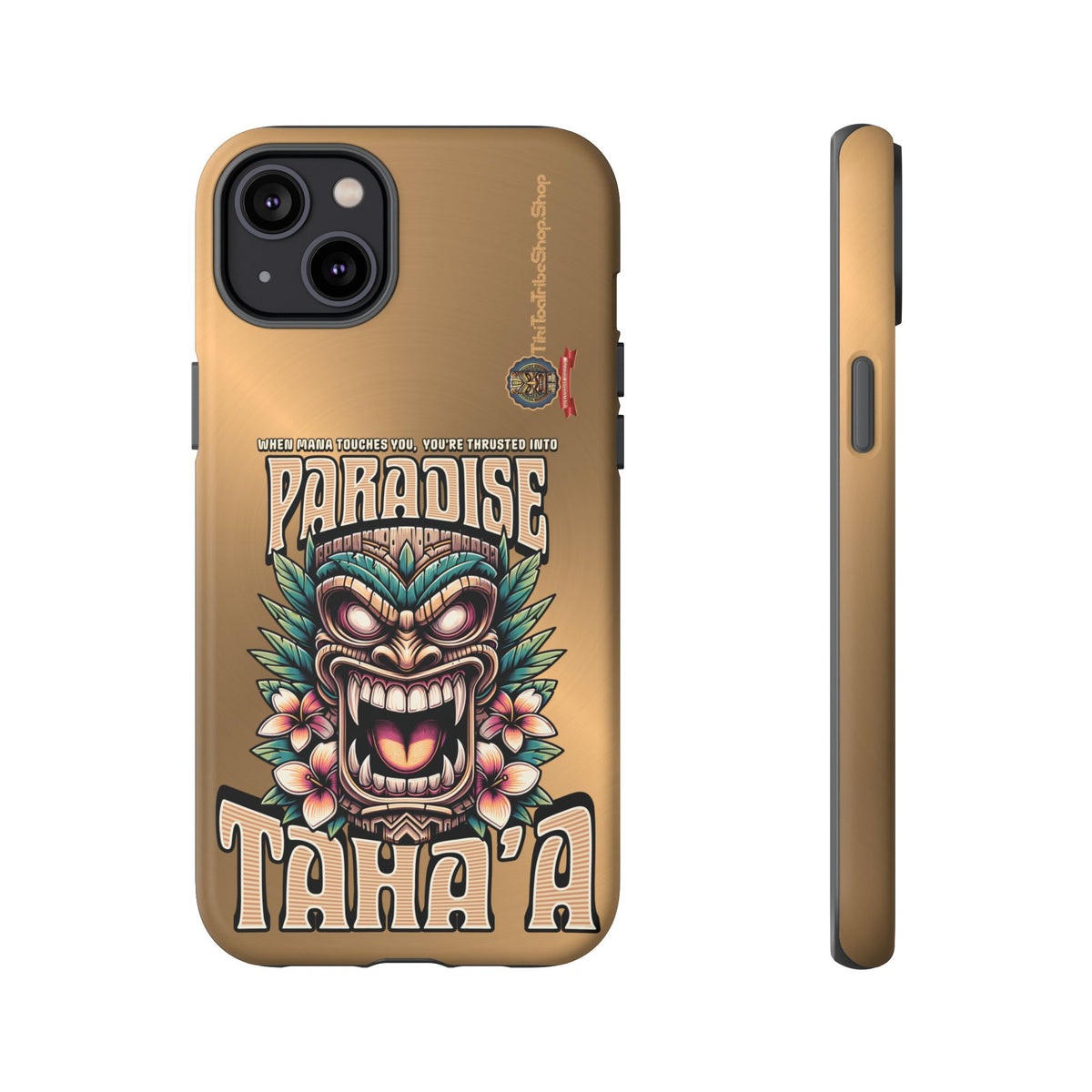 Tahaa – Coque Antichoc Premium « Tiki Féroce » | Design Tribal & Protection Maximale