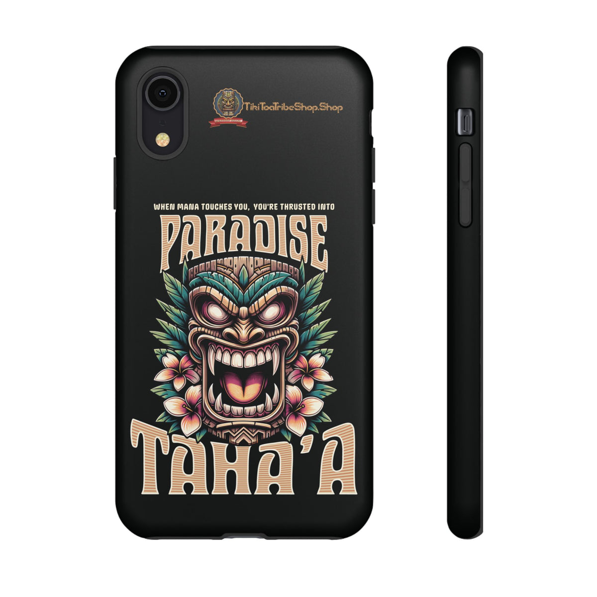 Tahaa – Coque Antichoc Premium « Tiki Féroce » | Design Tribal & Protection Maximale