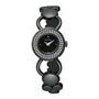 PULSAR Montre Femme "Sparkle" en Acier Inoxydable Gris Foncé - Cadran Noir et Lunette Strass