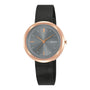 PULSAR Montre Femme en Acier Inoxydable Noir et Rose Doré - Cadran Gris et Bracelet Maille Milanaise