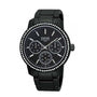 PULSAR Montre Femme en Aluminium Noir - Cadran Multifonction et Lunette Strass