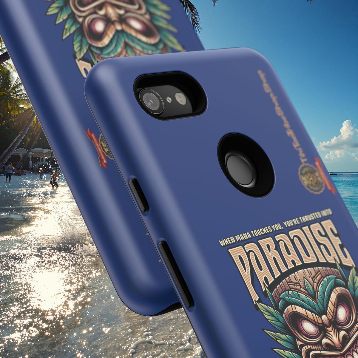 Tahaa – Coque Antichoc Premium « Tiki Féroce » | Design Tribal & Protection Maximale