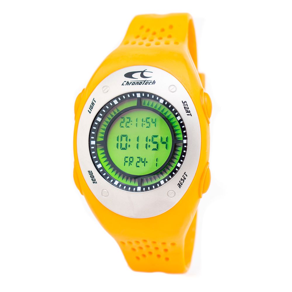CHRONOTECH Unisex Digital Watch Fluorescent Orange "Power Necklace" - Sporty &amp; Dynamic