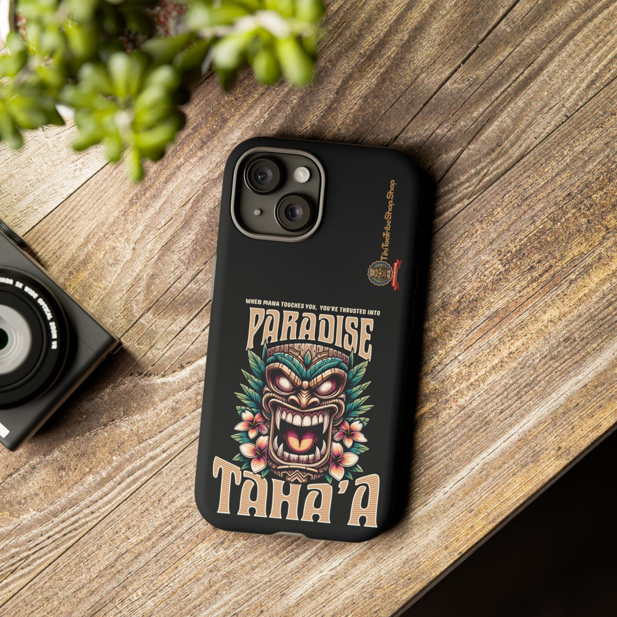Tahaa – Coque Antichoc Premium « Tiki Féroce » | Design Tribal & Protection Maximale