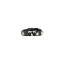 Valentino Garavani Bracelet "VLogo &amp; Rockstuds: Black Leather"