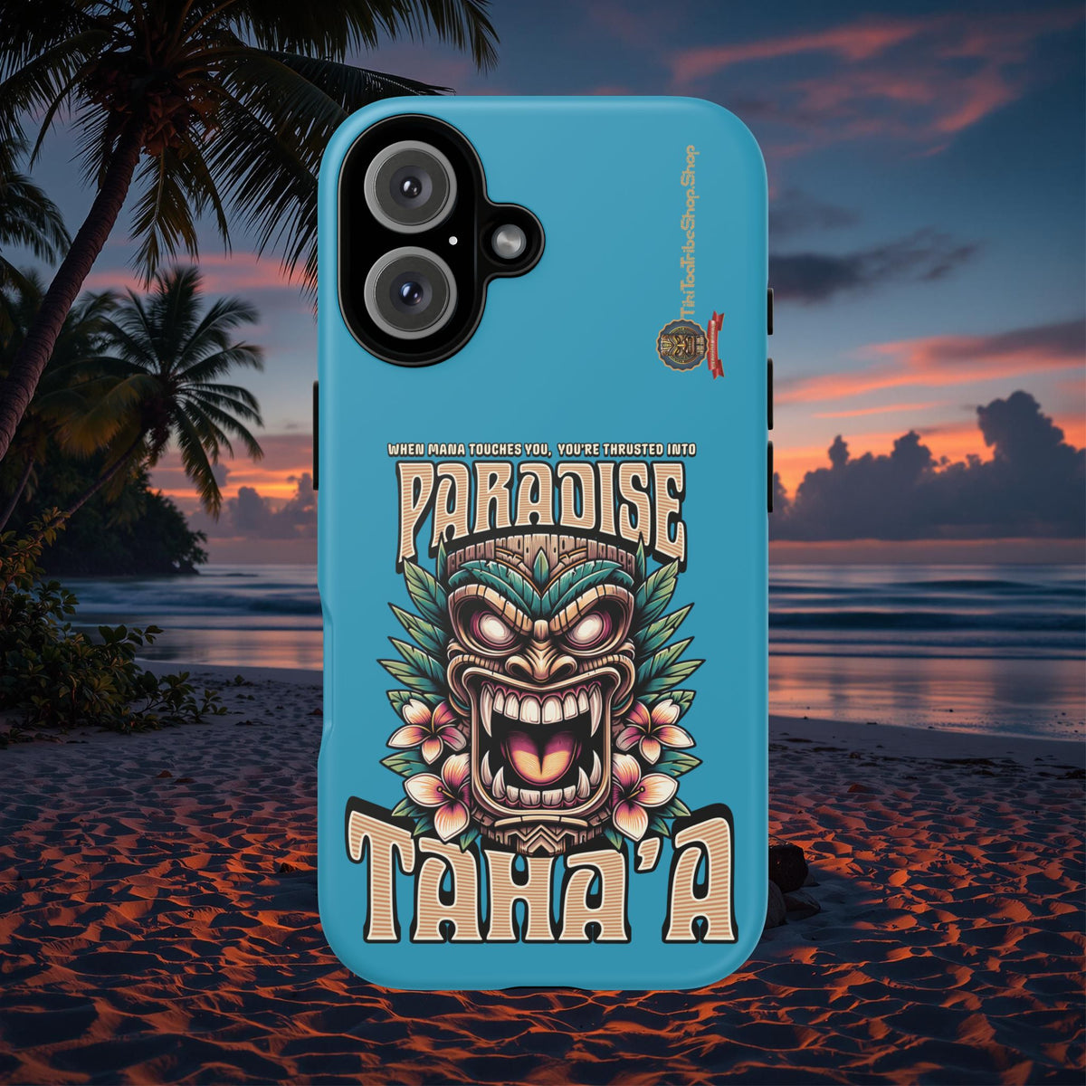 Tahaa – Coque Antichoc Premium « Tiki Féroce » | Design Tribal & Protection Maximale