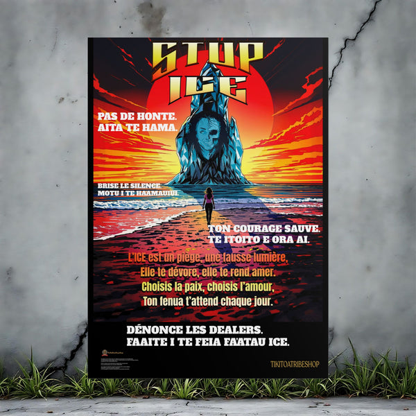 Posters Anti-ICE Polynésie – Affiches de Sensibilisation Contre la Drogue “Paruru i te ora – Brisons les chaînes de l’ICE”