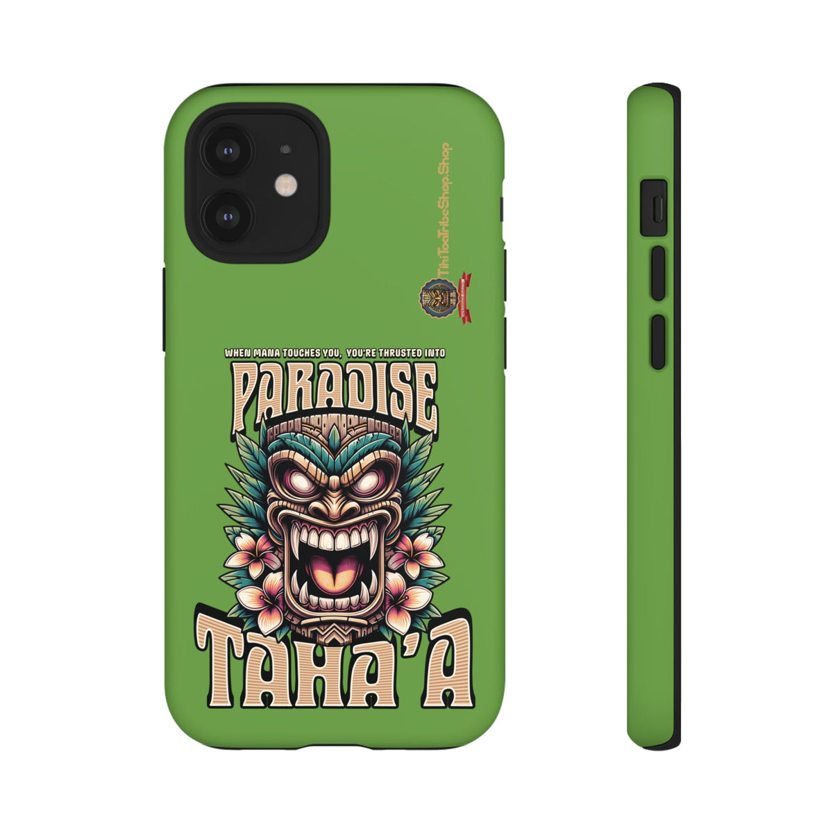 Tahaa – Coque Antichoc Premium « Tiki Féroce » | Design Tribal & Protection Maximale