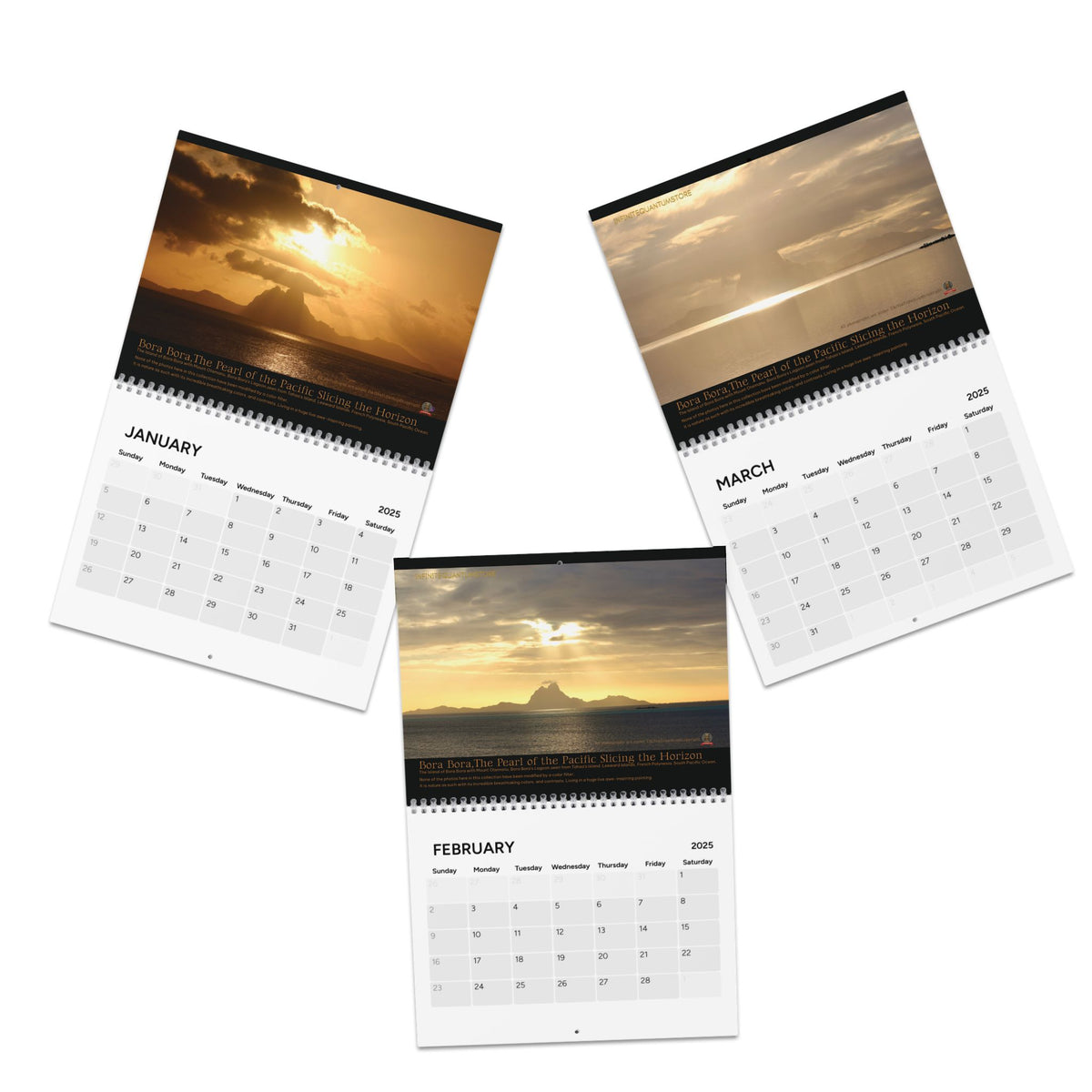 2025 Wall Calendar Bora Bora, Paradise Island