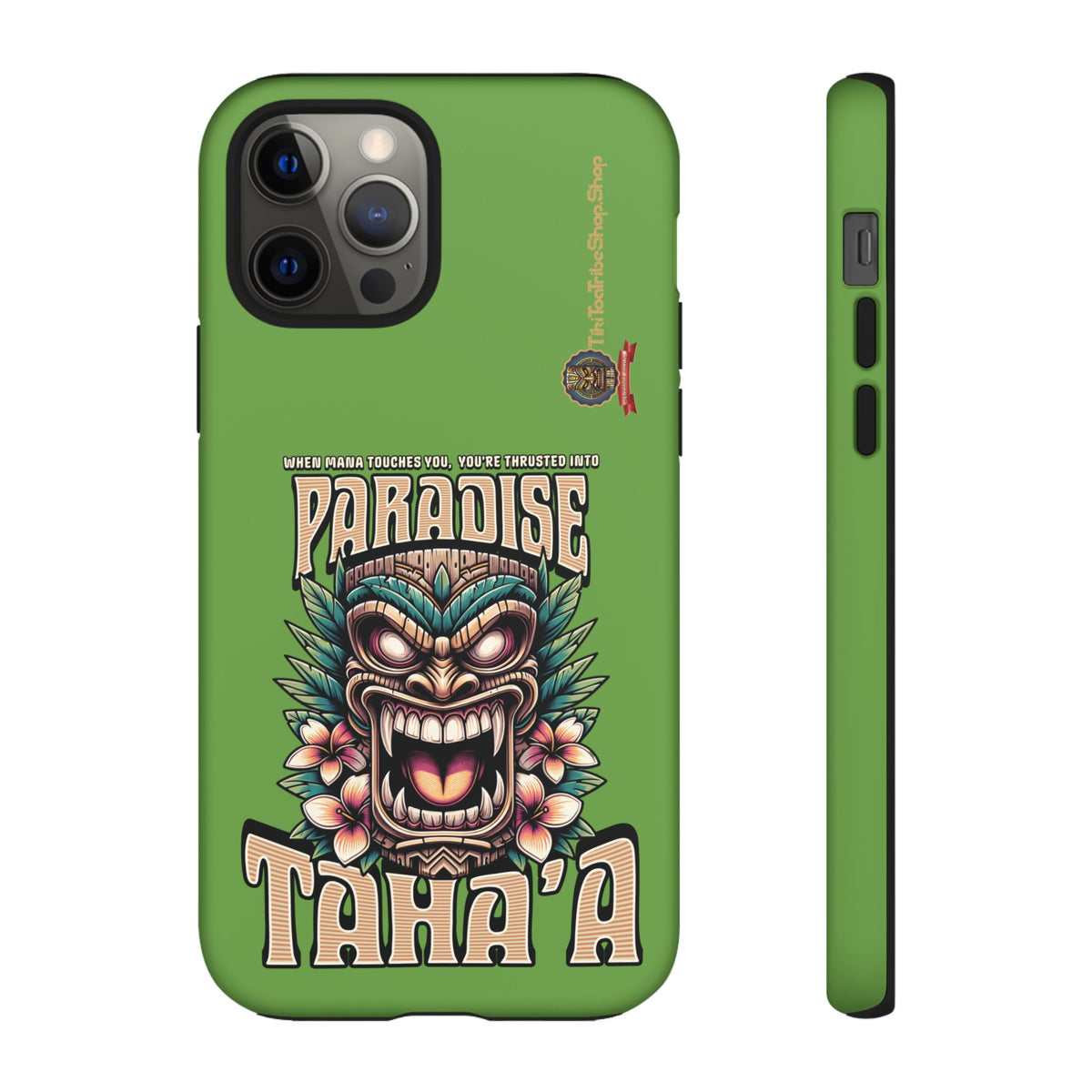 Tahaa – Coque Antichoc Premium « Tiki Féroce » | Design Tribal & Protection Maximale