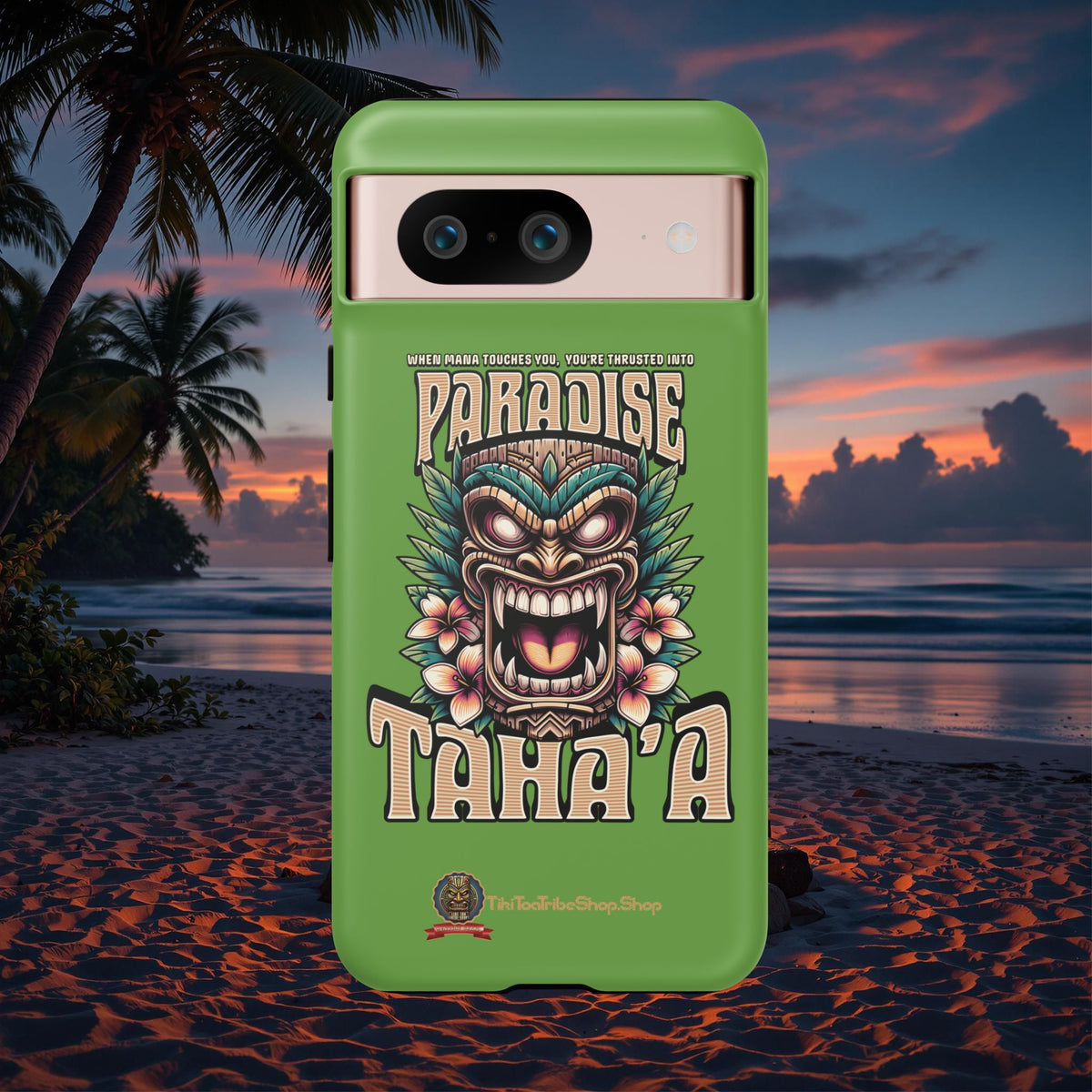 Tahaa – Coque Antichoc Premium « Tiki Féroce » | Design Tribal & Protection Maximale