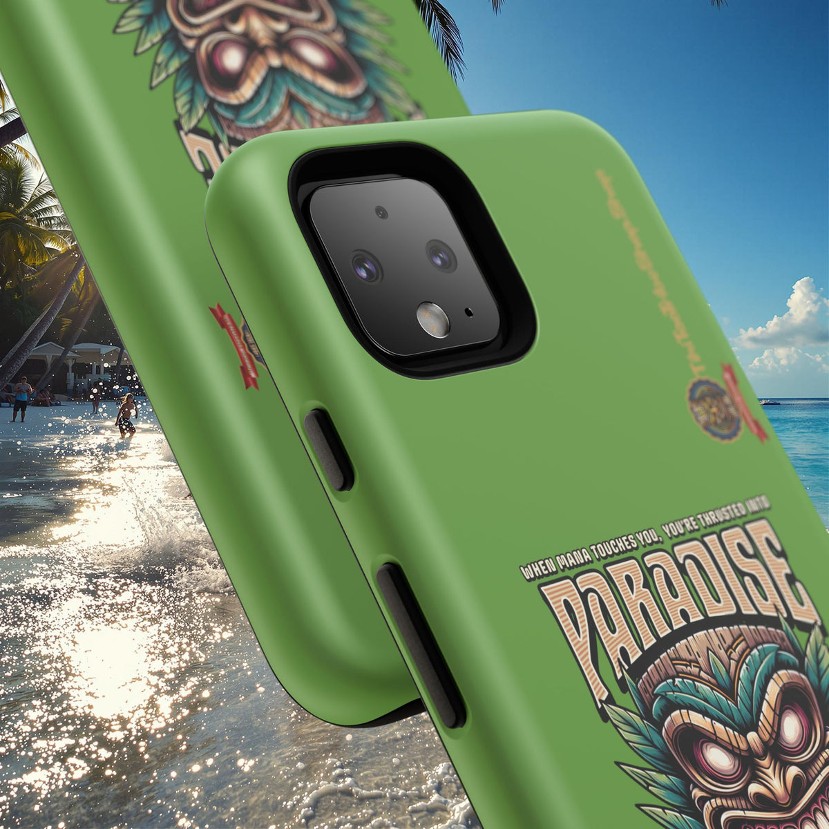 Tahaa – Coque Antichoc Premium « Tiki Féroce » | Design Tribal & Protection Maximale