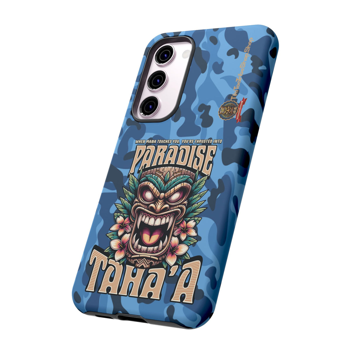 Tahaa – Coque Antichoc Premium « Tiki Féroce » | Design Tribal & Protection Maximale