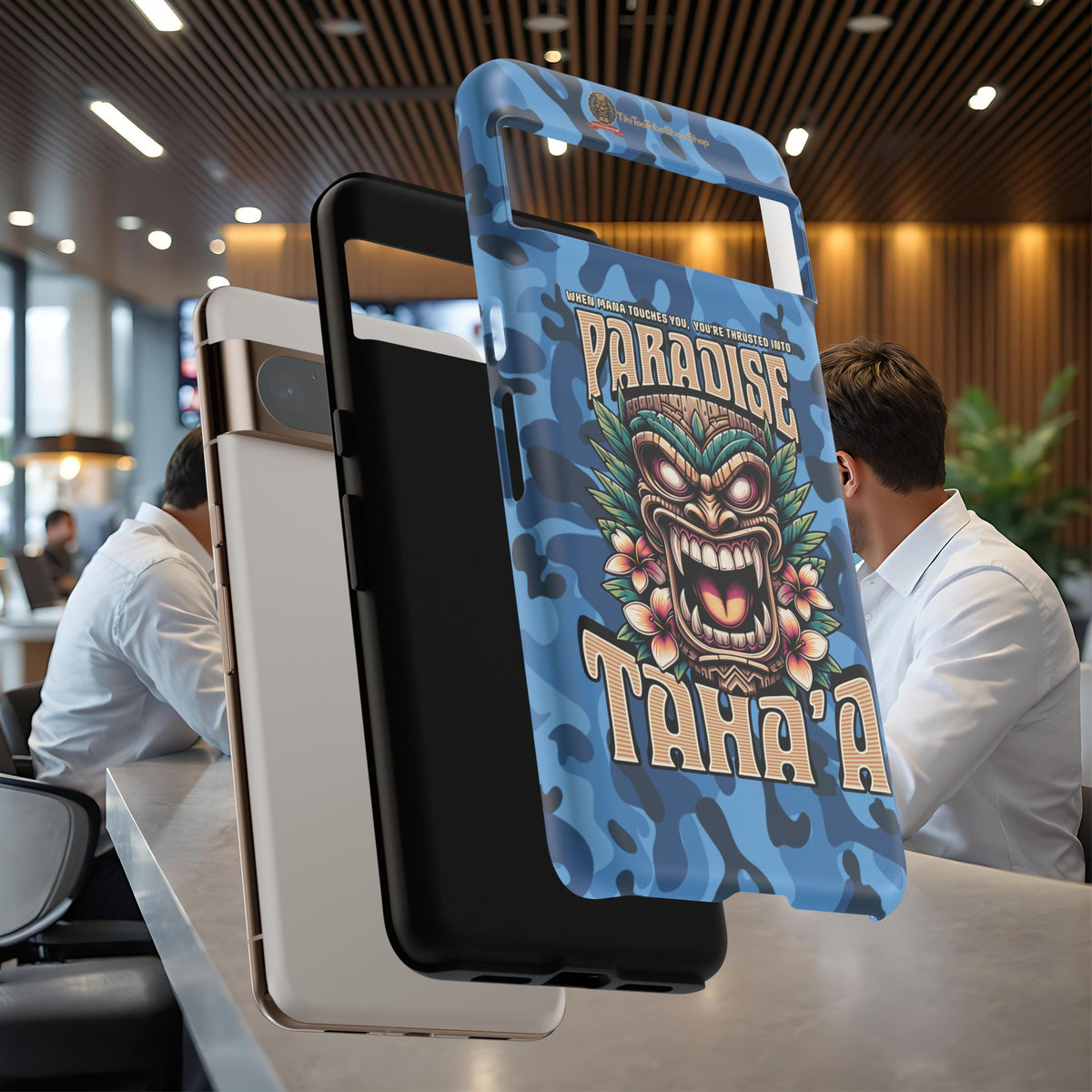 Tahaa – Coque Antichoc Premium « Tiki Féroce » | Design Tribal & Protection Maximale