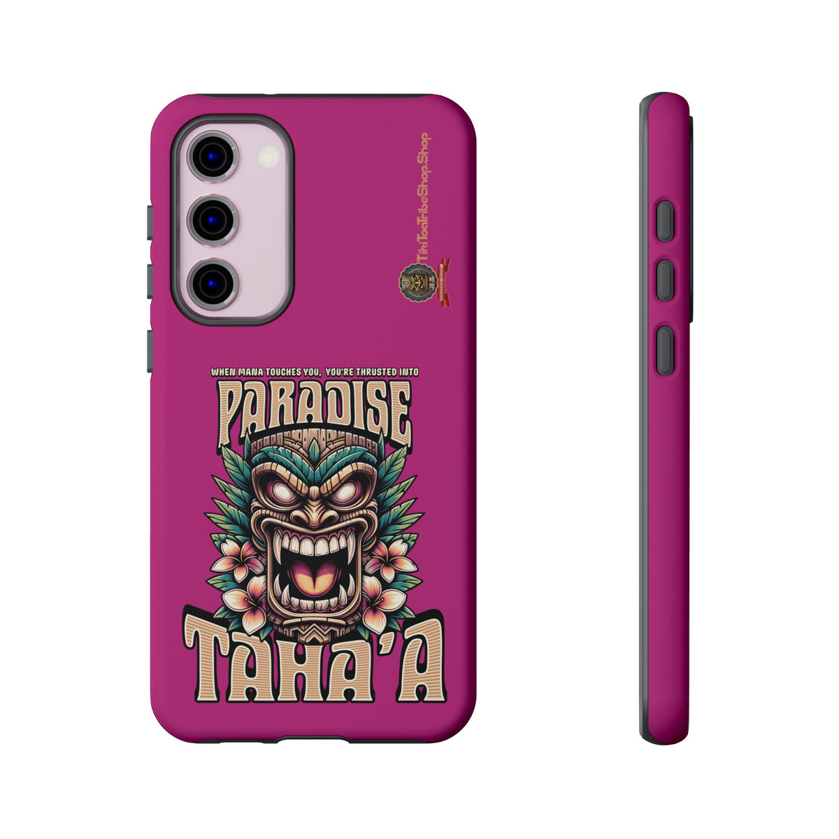 Tahaa – Coque Antichoc Premium « Tiki Féroce » | Design Tribal & Protection Maximale
