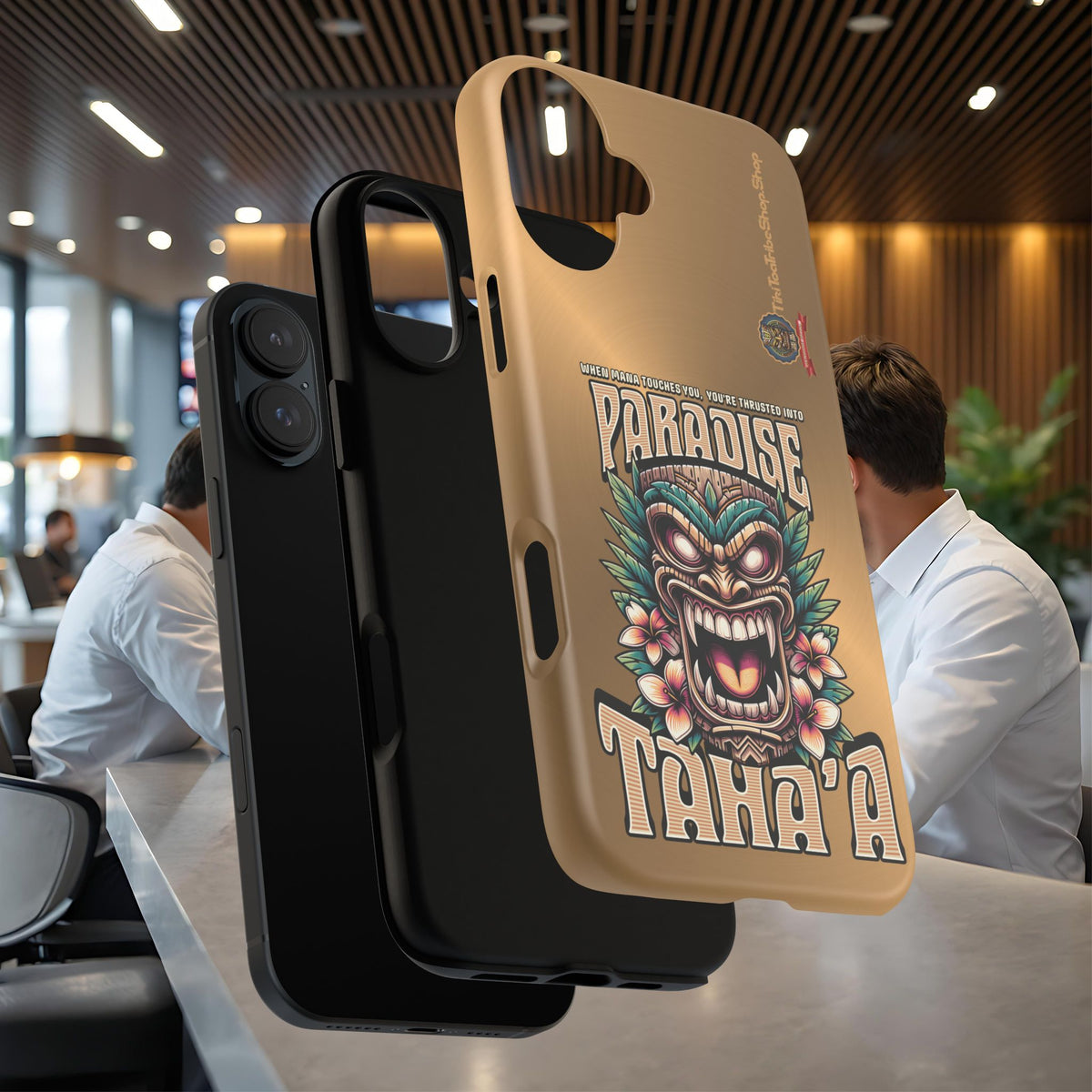 Tahaa – Coque Antichoc Premium « Tiki Féroce » | Design Tribal & Protection Maximale