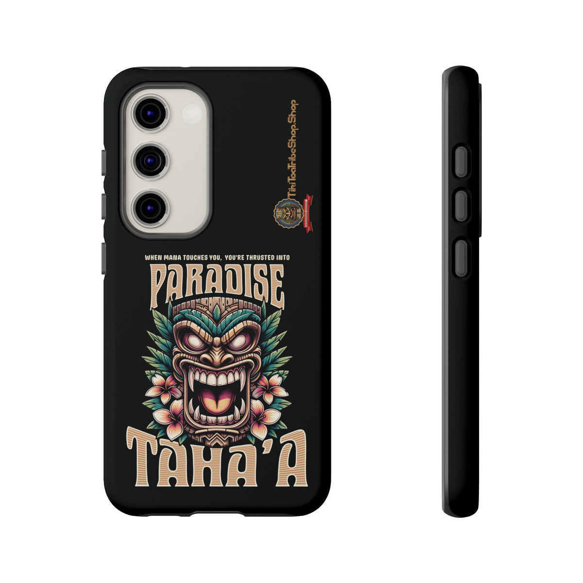 Tahaa – Coque Antichoc Premium « Tiki Féroce » | Design Tribal & Protection Maximale