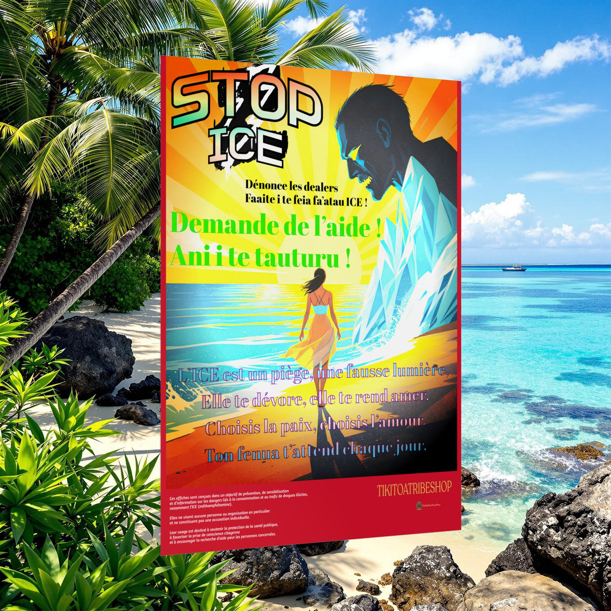 Anti-ICE Polynésie – Affiches de Sensibilisation Contre la Drogue “Paruru i te ora – Brisons les chaînes de l’ICE”