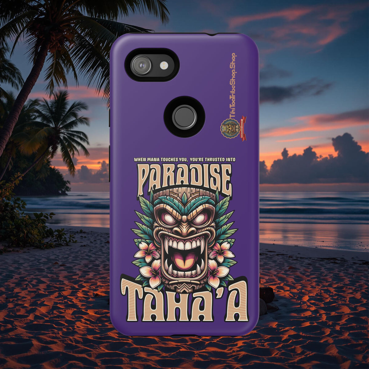 Tahaa – Coque Antichoc Premium « Tiki Féroce » | Design Tribal & Protection Maximale