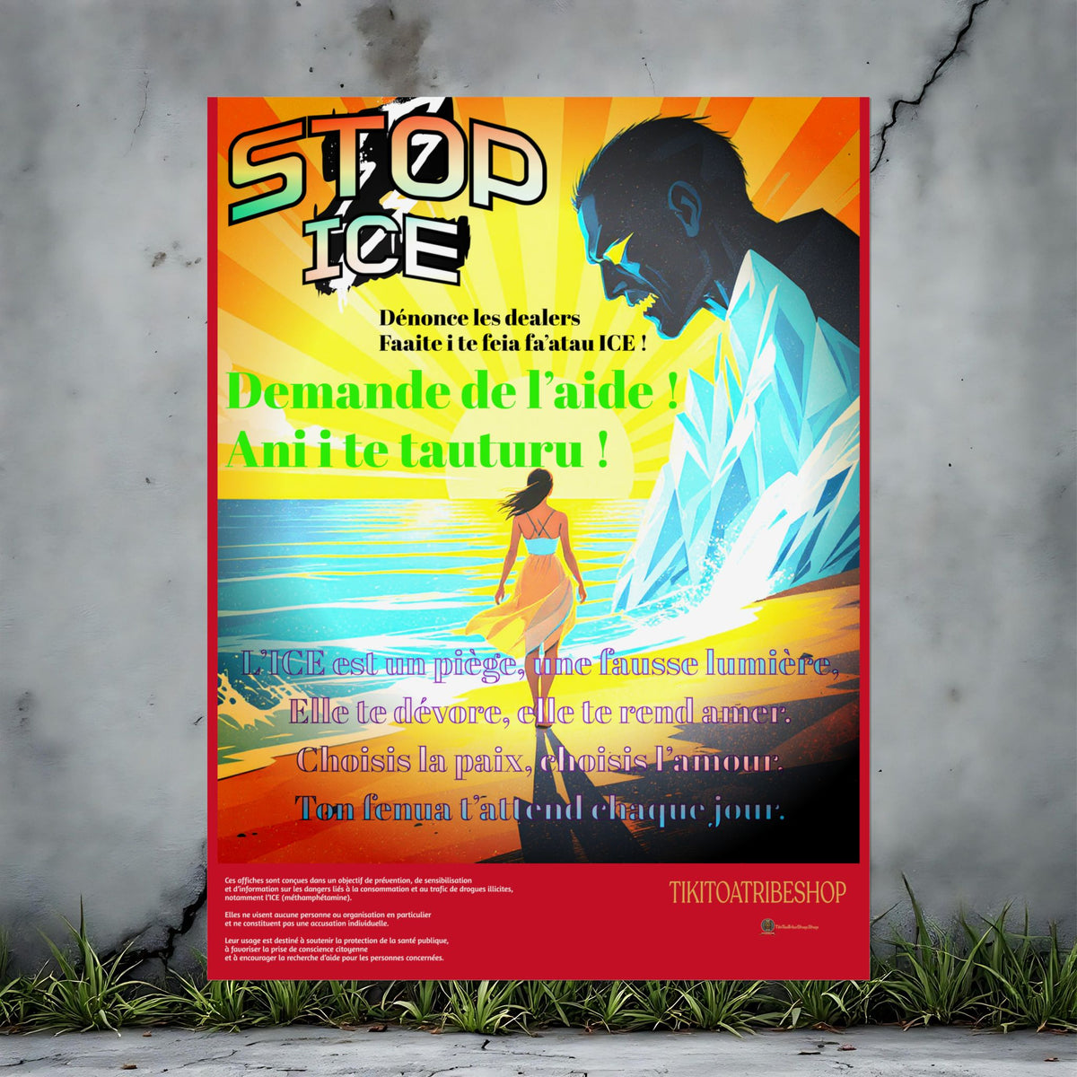 Anti-ICE Polynésie – Affiches de Sensibilisation Contre la Drogue “Paruru i te ora – Brisons les chaînes de l’ICE”