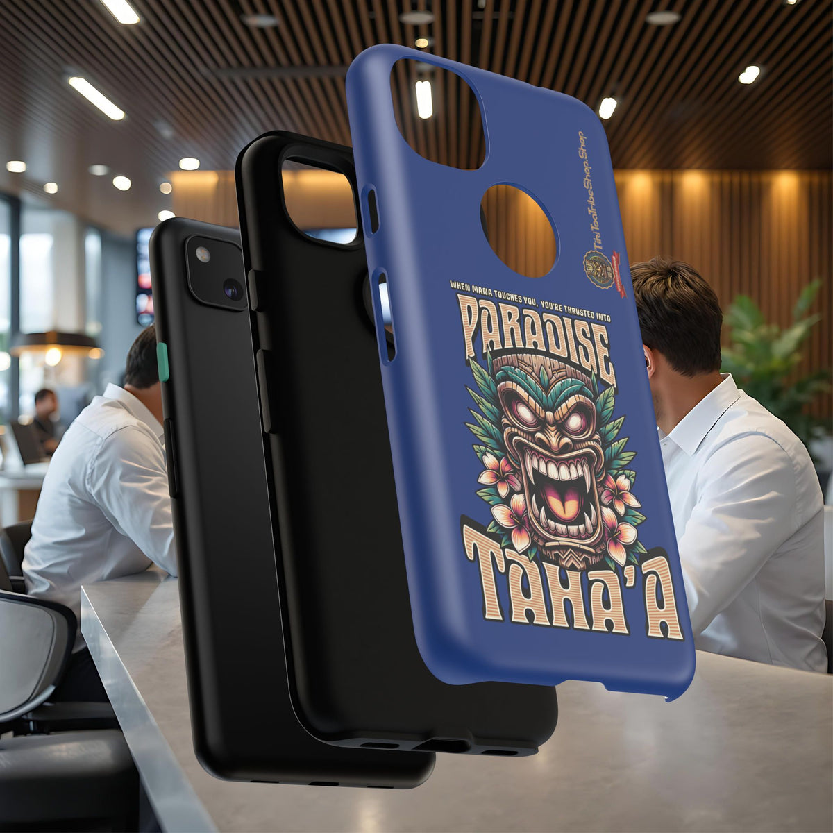 Tahaa – Coque Antichoc Premium « Tiki Féroce » | Design Tribal & Protection Maximale