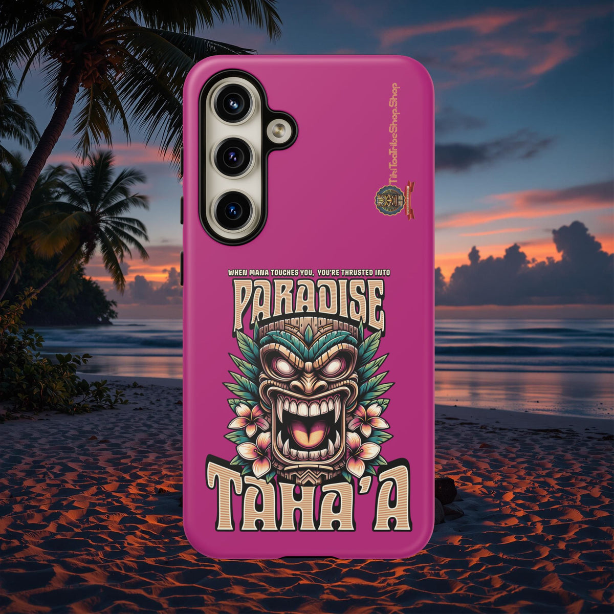 Tahaa – Coque Antichoc Premium « Tiki Féroce » | Design Tribal & Protection Maximale