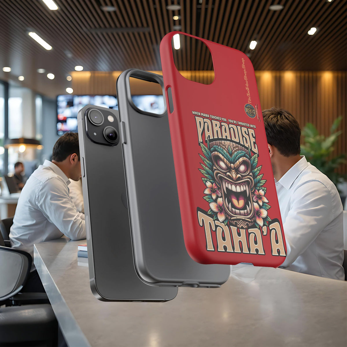 Tahaa – Coque Antichoc Premium « Tiki Féroce » | Design Tribal & Protection Maximale