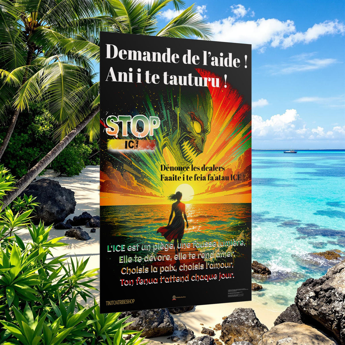 Posters Anti-ICE Polynésie – Affiches de Sensibilisation Contre la Drogue “Paruru i te ora – Brisons les chaînes de l’ICE”