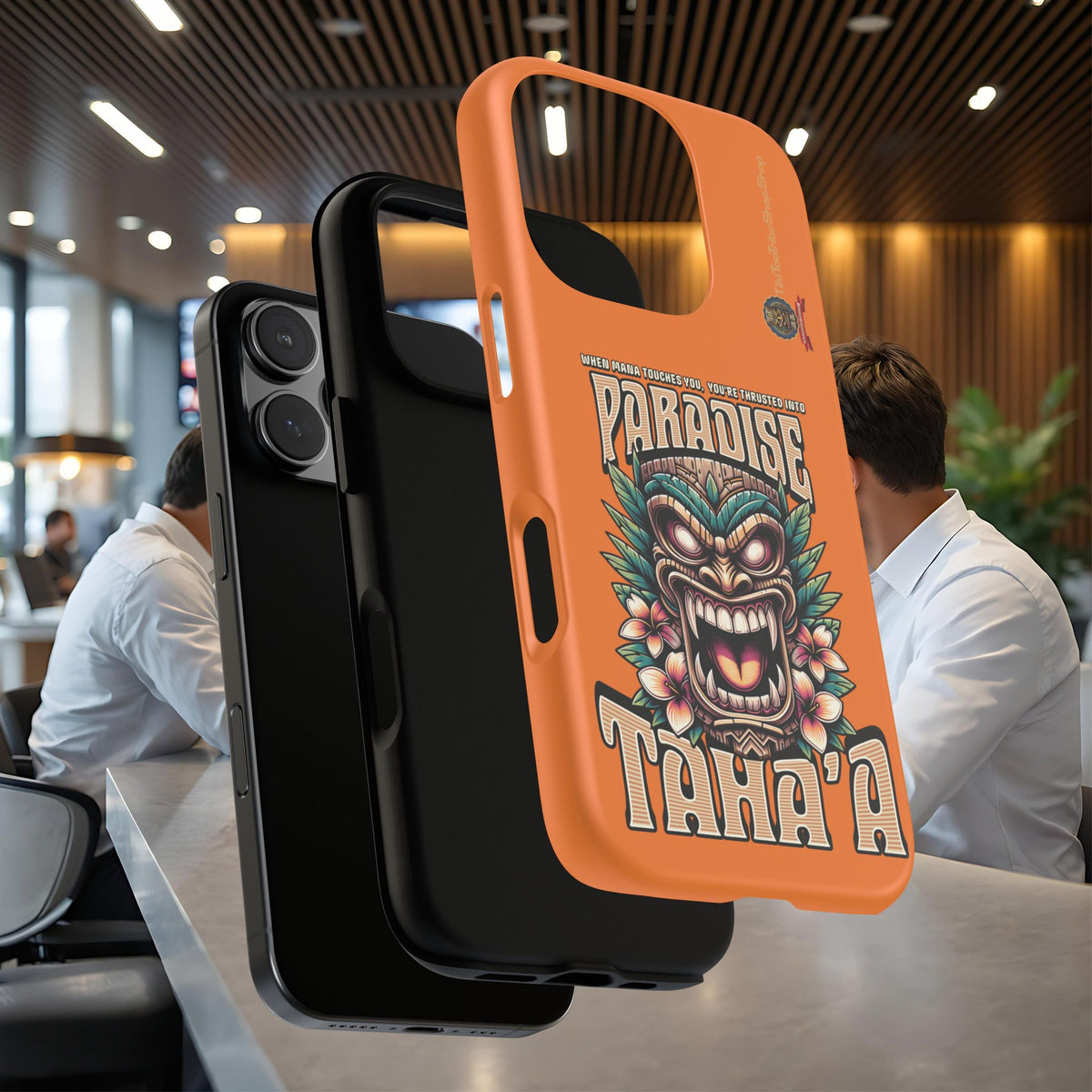 Tahaa – Coque Antichoc Premium « Tiki Féroce » | Design Tribal & Protection Maximale