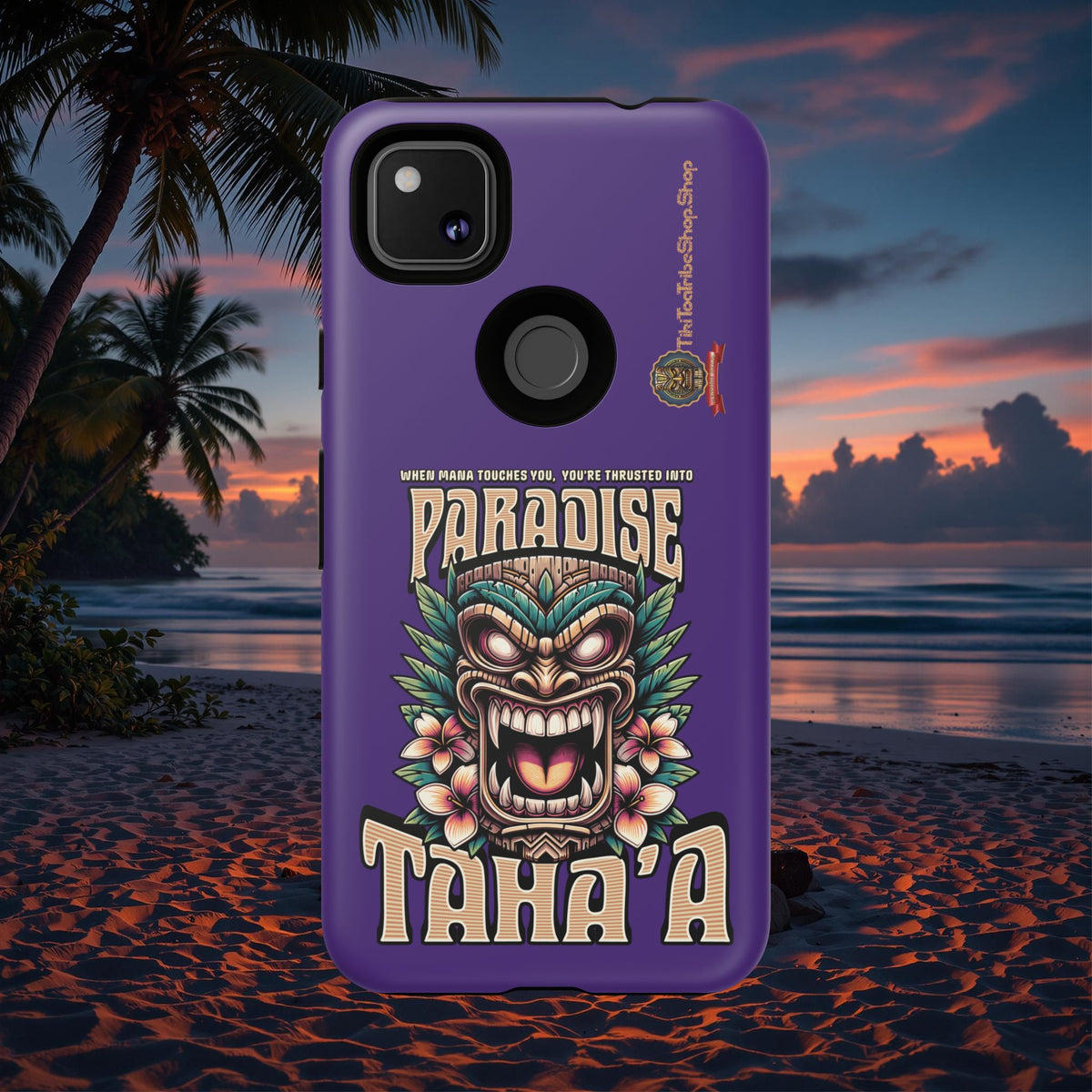 Tahaa – Coque Antichoc Premium « Tiki Féroce » | Design Tribal & Protection Maximale