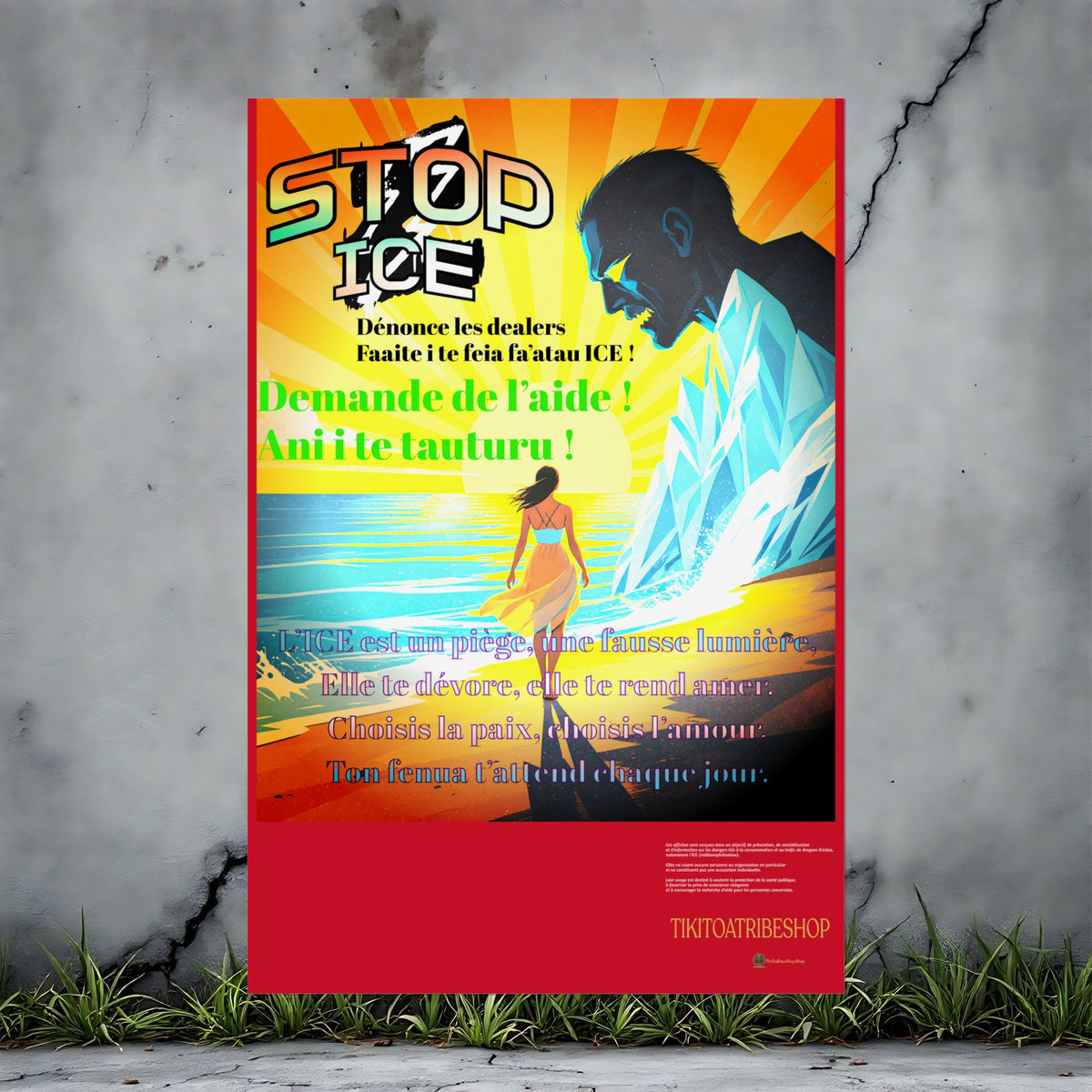 Anti-ICE Polynésie – Affiches de Sensibilisation Contre la Drogue “Paruru i te ora – Brisons les chaînes de l’ICE”