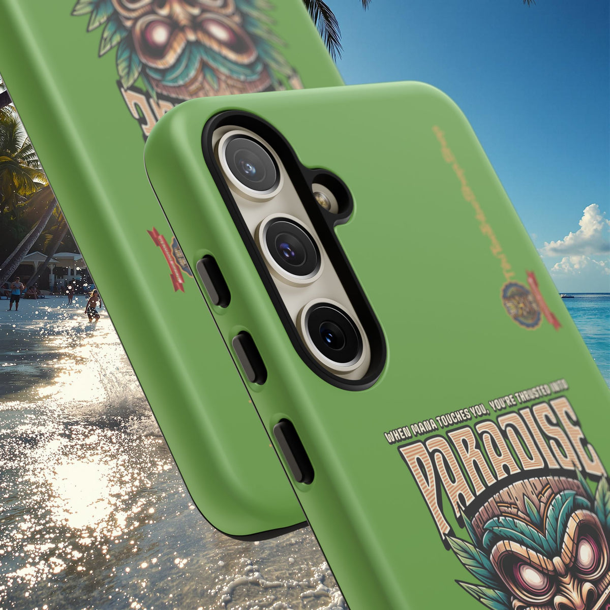 Tahaa – Coque Antichoc Premium « Tiki Féroce » | Design Tribal & Protection Maximale