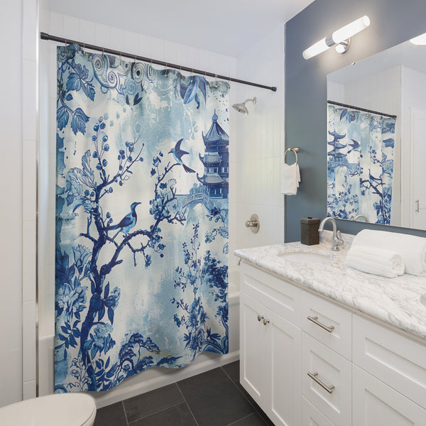 Voyage Asiatique - Motifs Traditionnels Bleu & Blanc