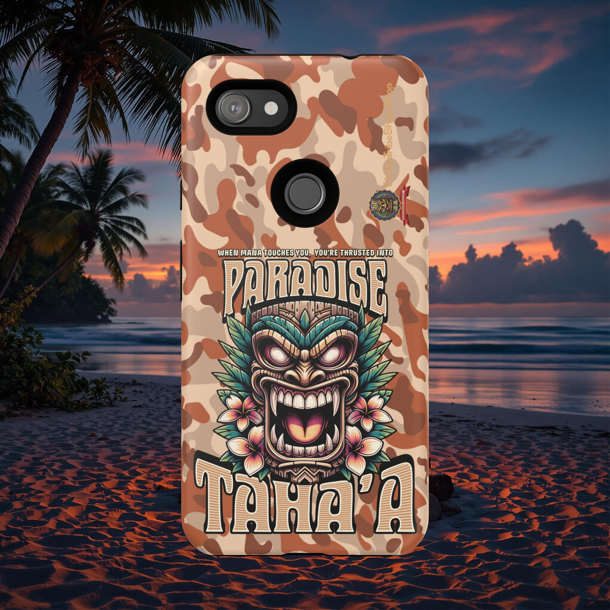 Tahaa – Coque Antichoc Premium « Tiki Féroce » | Design Tribal & Protection Maximale