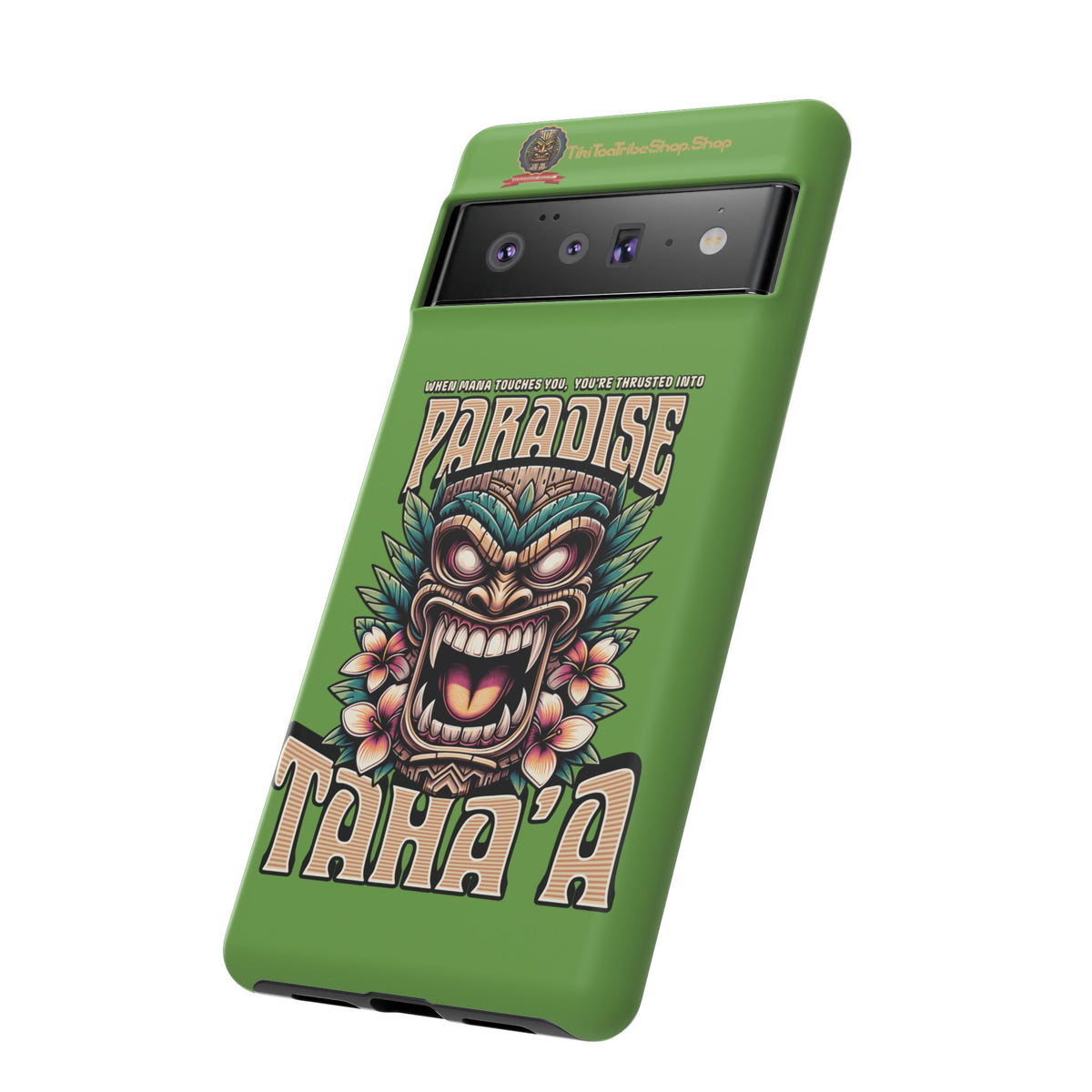 Tahaa – Coque Antichoc Premium « Tiki Féroce » | Design Tribal & Protection Maximale